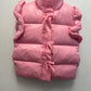 Ruffle Puffer Vest Front Bows
