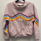 Sequin Rainbow Trim Sherpa Jacket