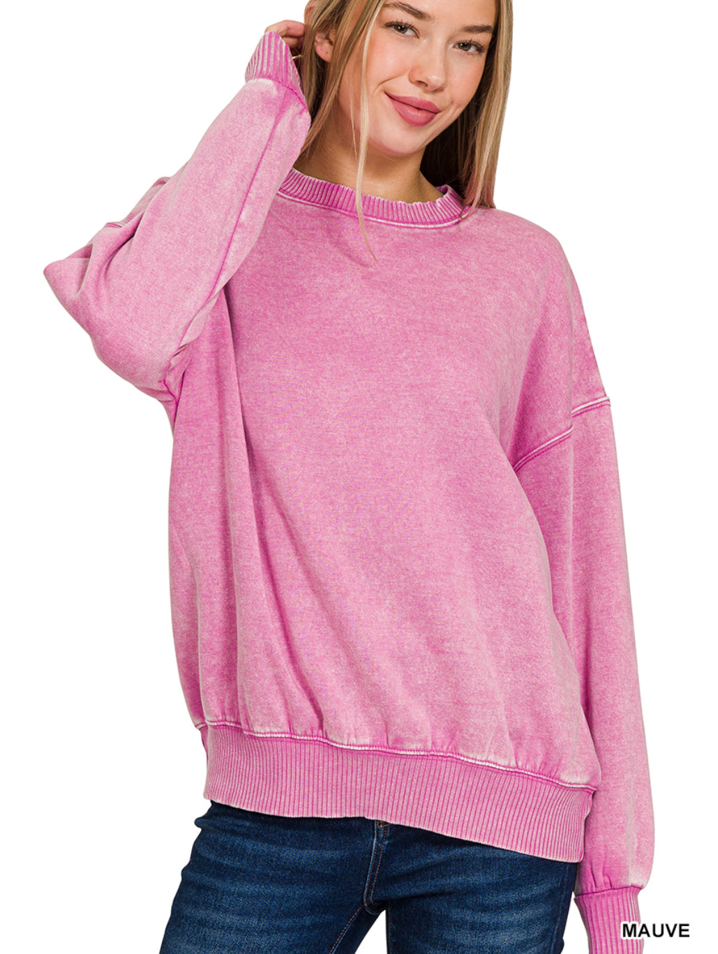 Acid Wash Soft Pullover