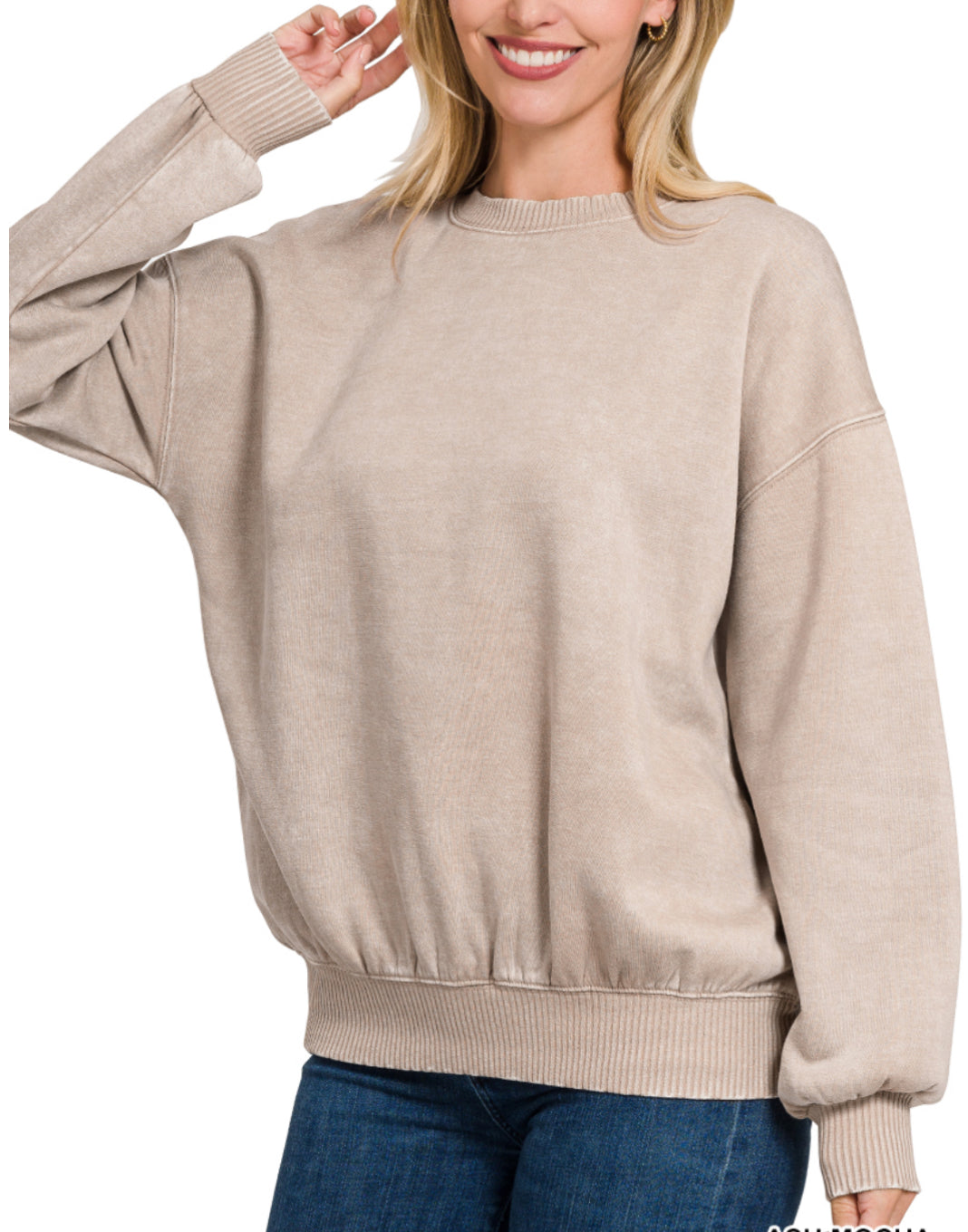 Acid Wash Soft Pullover