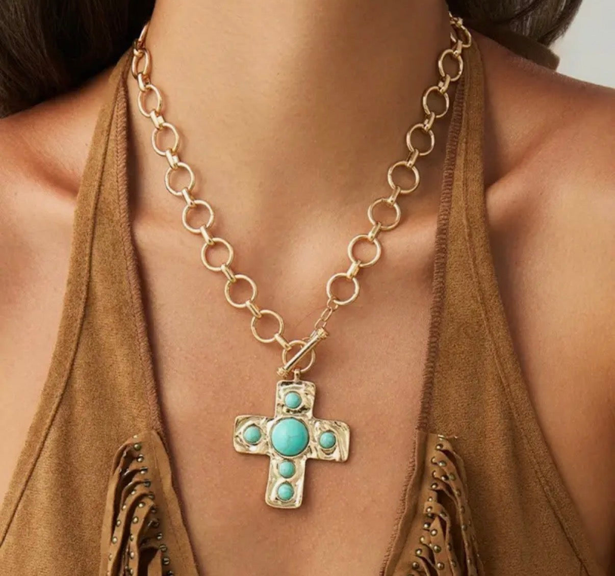 Gold and Turquoise Necklace