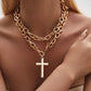 Puffy Cross Chain Necklace