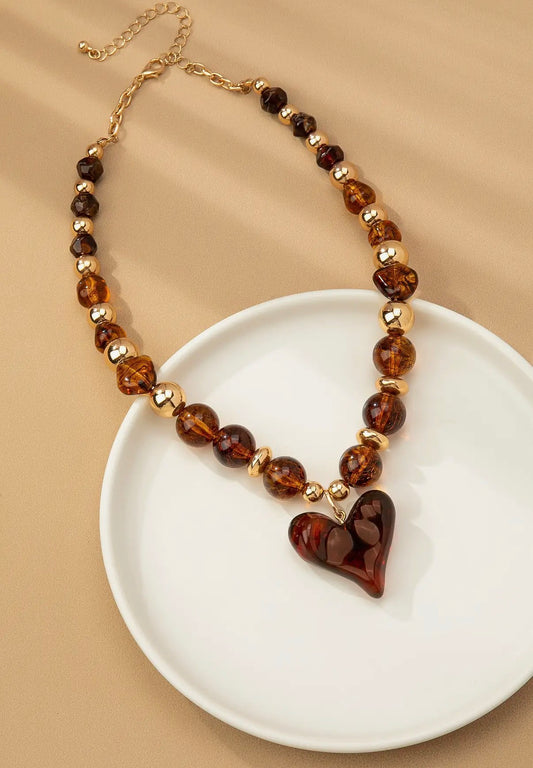 Brown Heart Necklace