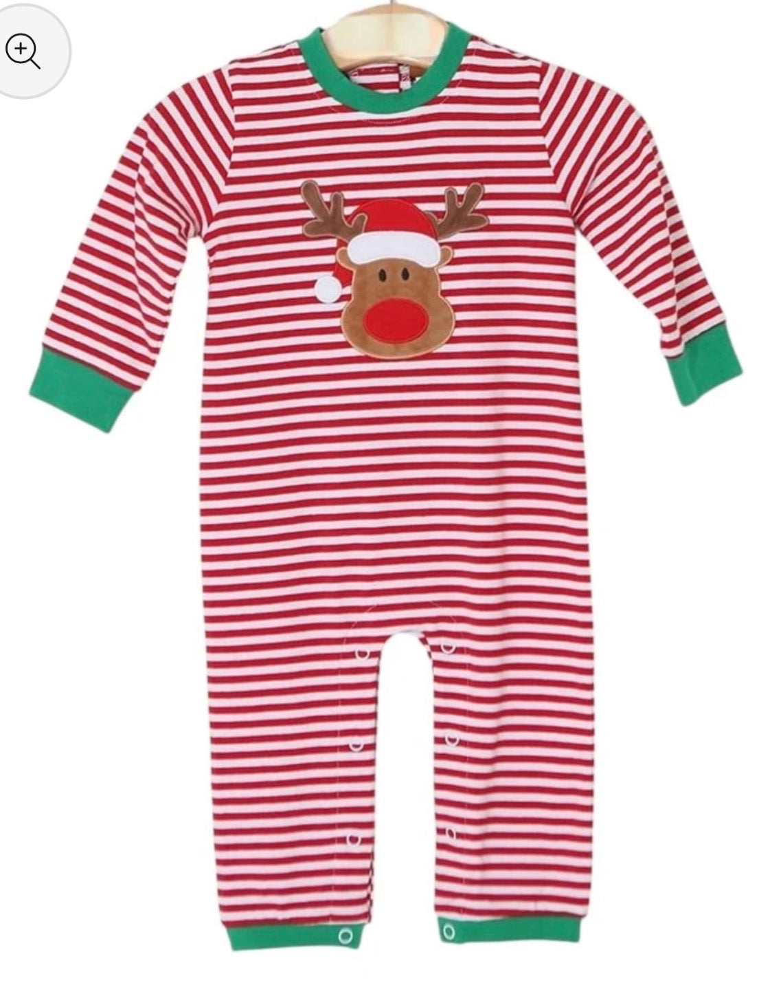 Striped Reindeer Romper