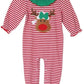 Striped Reindeer Ruffle Romper