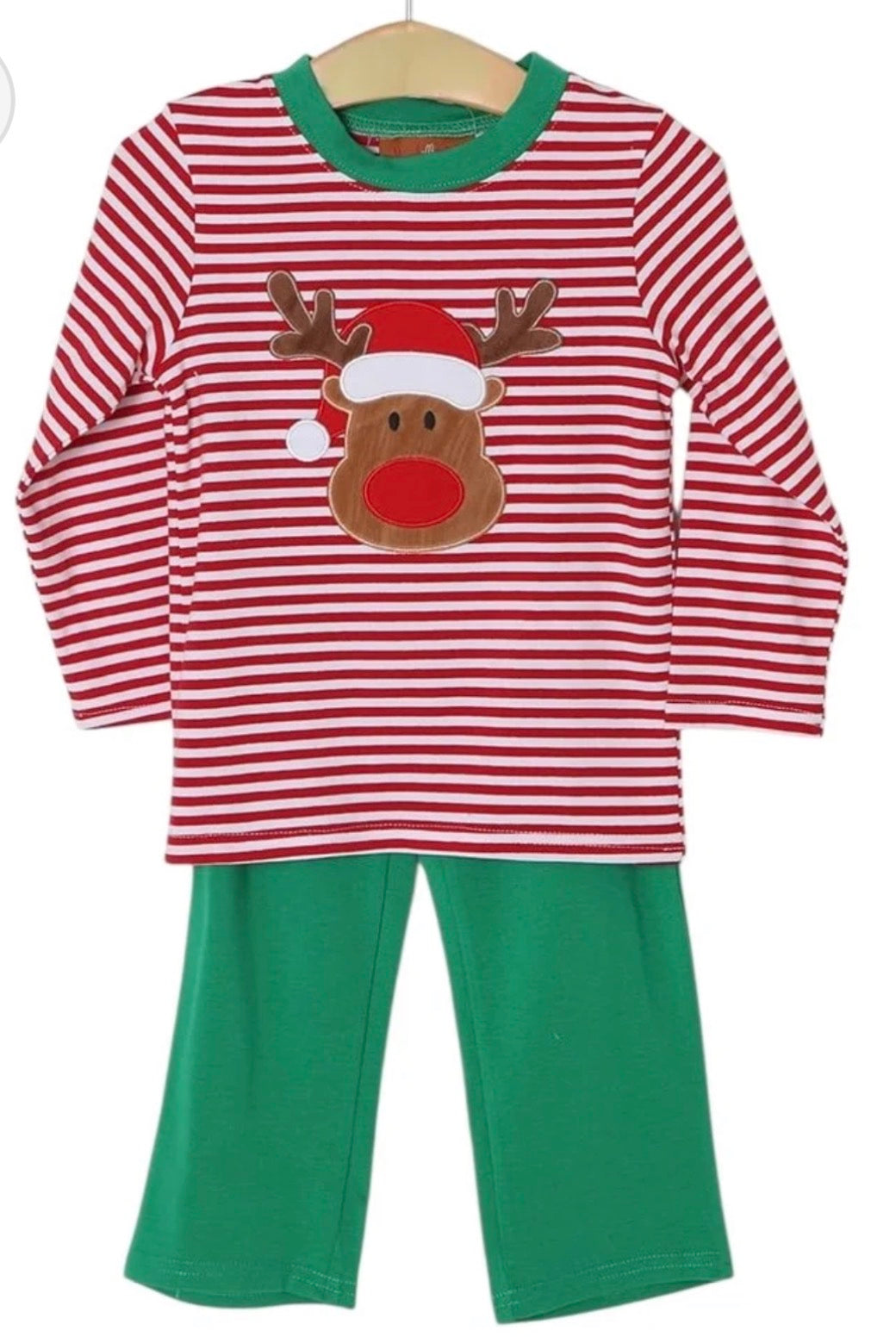 Striped Reindeer Pants Set