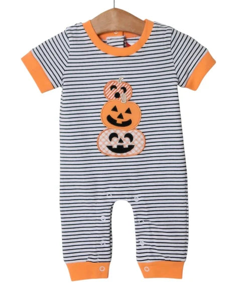 Striped Pumpkin Romper