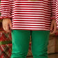 Striped Reindeer Ruffle Pants Set