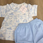 Blue Puppy Knit Rory Diaper Set