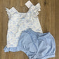 Blue Puppy Knit Mae Banded Short Set