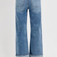 Button Down Front Patch Cuffed Jeans