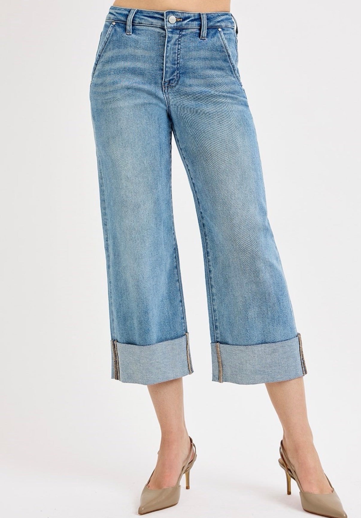 Tummy Control Cuff Jeans