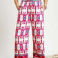 Pink Boho Wide Leg Pants
