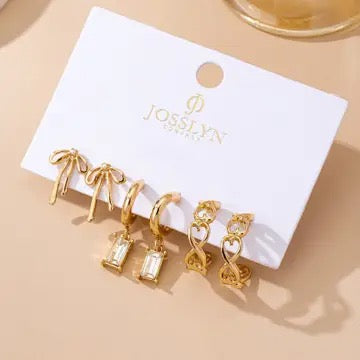 Trio Bow Earring Set