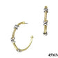 Gold Wire Earrings With Silver