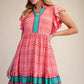 Coral Printed Dress
