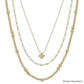 Gold Beaded Triple Layer Necklace