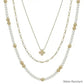 White Tripled Layer Gold Necklace