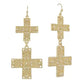 Gold Cross Dangle Earrings