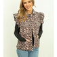 Quilted Puffer Leopard Vest