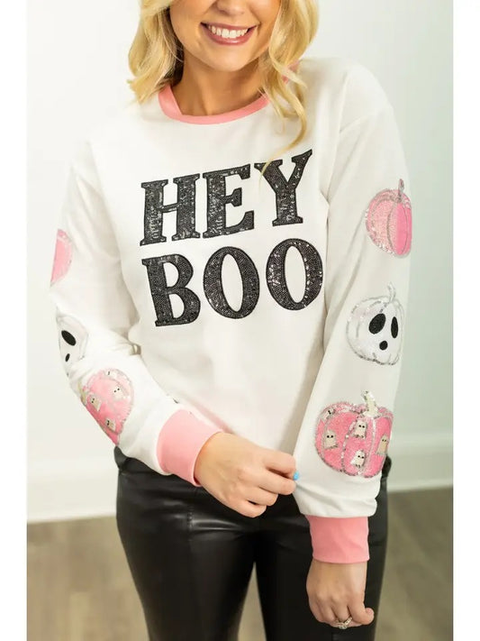 "Hey Boo" Long Sleeve Top