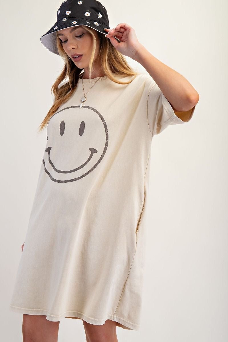 Smiley Face T-shirt Dress