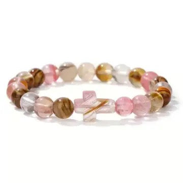 Round Beaded Cross Bracelets