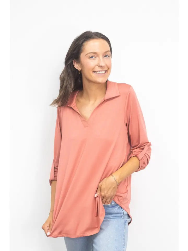 Pink V-Neck Top