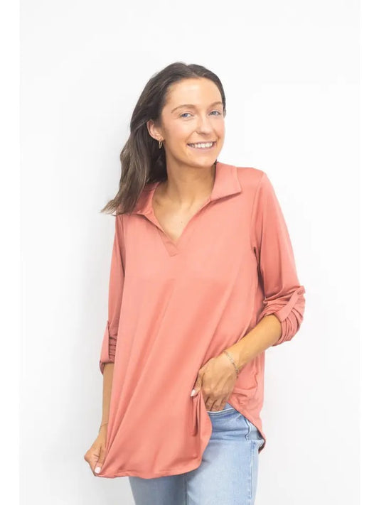 Pink V-Neck Top