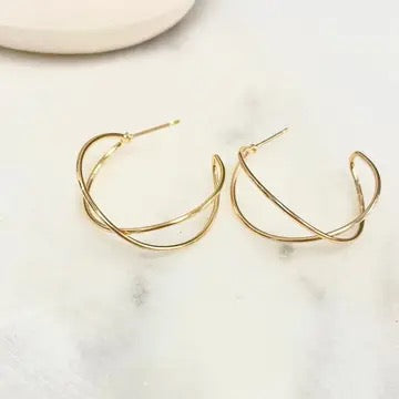 Double Hoop Thin Earrings