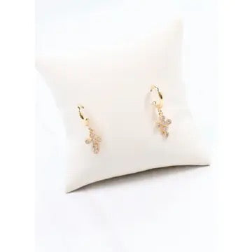 Cross Hoop Earrings