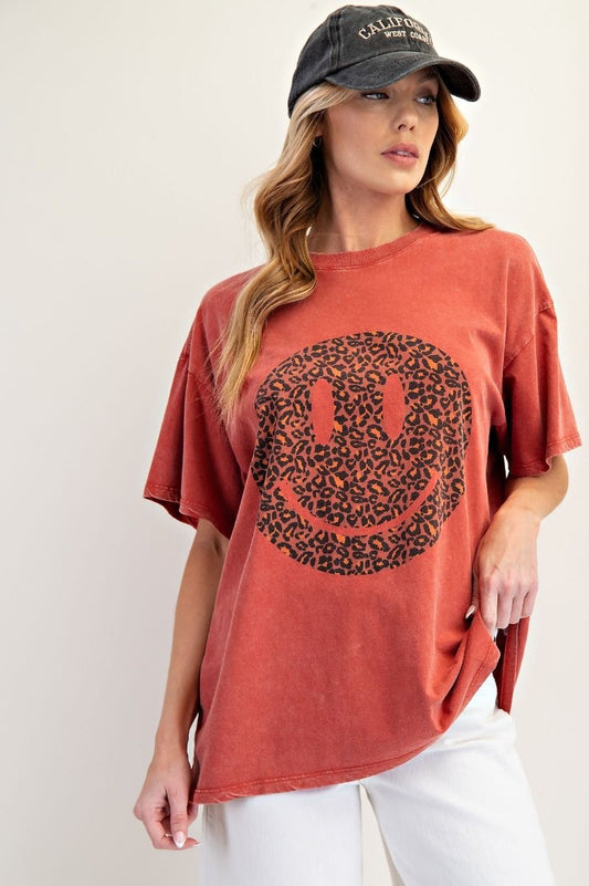 Happy Face Print Tee