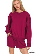 Long Sleeve Two Piece Shorts Set