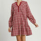 Plaid Tiered Babydoll Dress