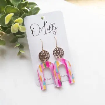 Multi Color Acrylic Earrings