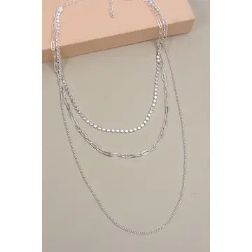Silver Three Layer Necklace