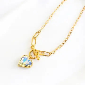 Iridescent Heart Necklace