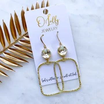 Gold Rectangle Earrings