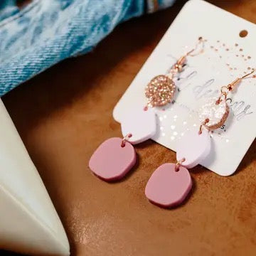 Mauve Dangle Earrings