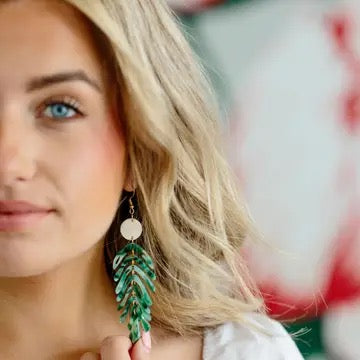 Green Palm Earrings