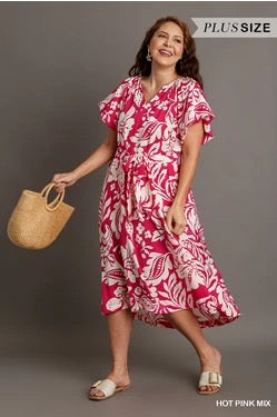 Two Toned Pink Floral Dress