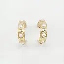 Gold Pearl Hoops