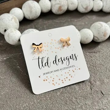 Rose Gold Bow Studs