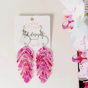 Pink Palm Earrings