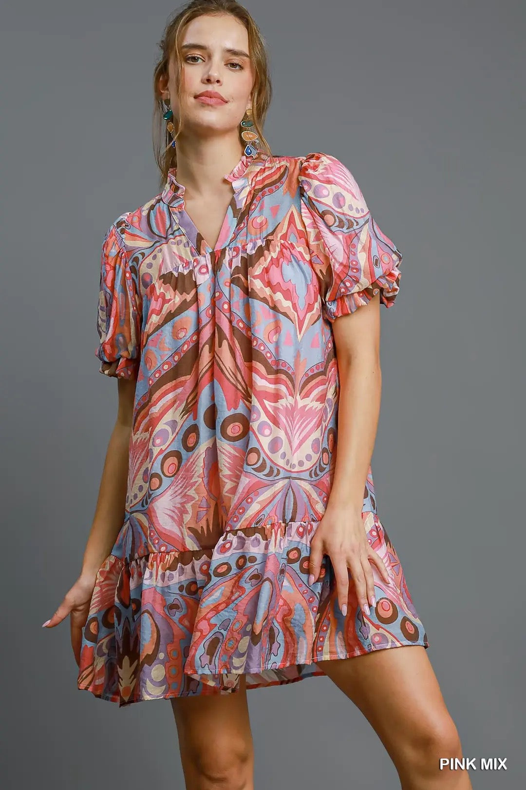 Boho Ruffle Mini Dress