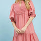 Smocked Bib Ruffle Hem Babydoll Dress