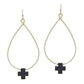 Cross Tear Drop Earrings