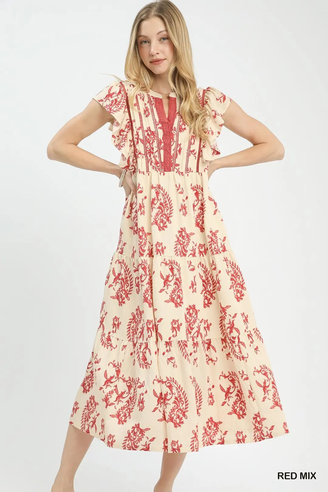 Paisley Print Midi Dress