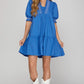 Blue Puff Sleeve Dress