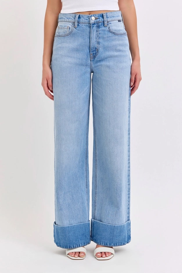 High Cuffed Hem Jeans